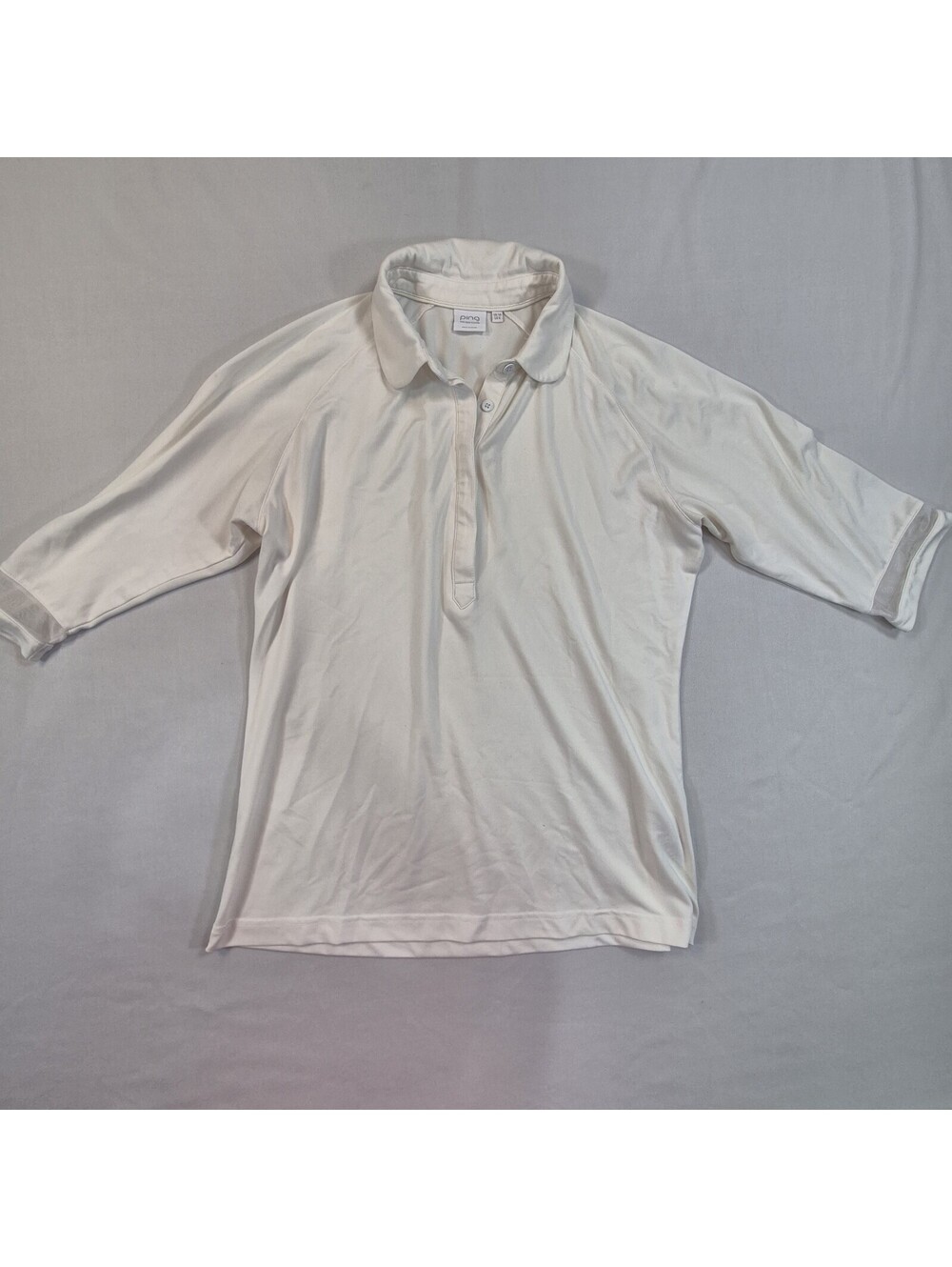 Ping Golf Shirt Women's 6 Ivory Lightweight Cooling Polo Shirt